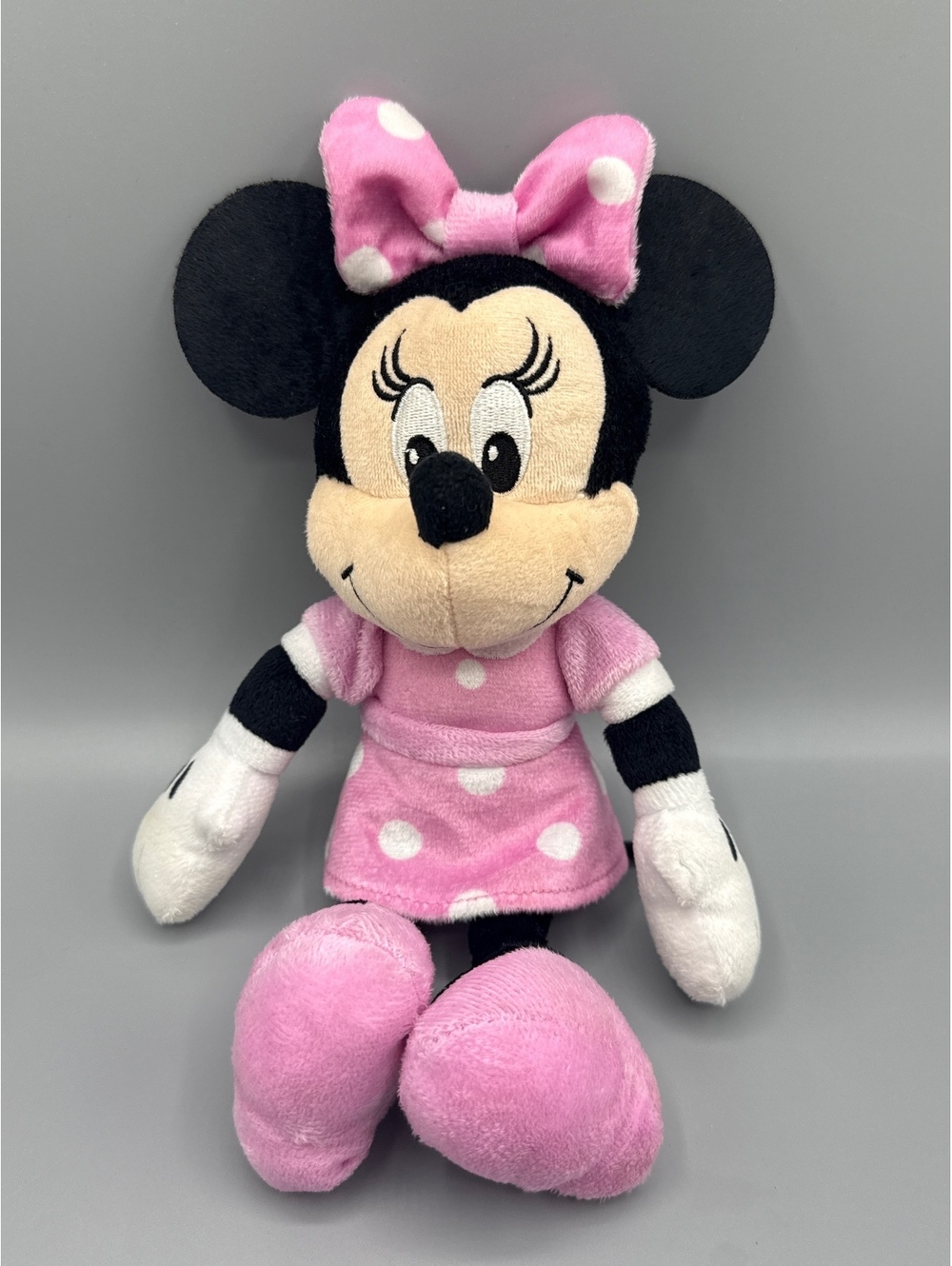 Disney Minnie Mouse Plush Toy Pink Polka Dot Dress